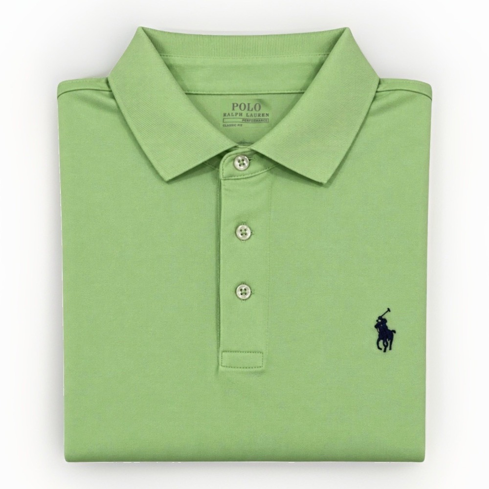 Polo Ralph Lauren Bright Green Performance Polo Shirt Men's Medium Classic Fit